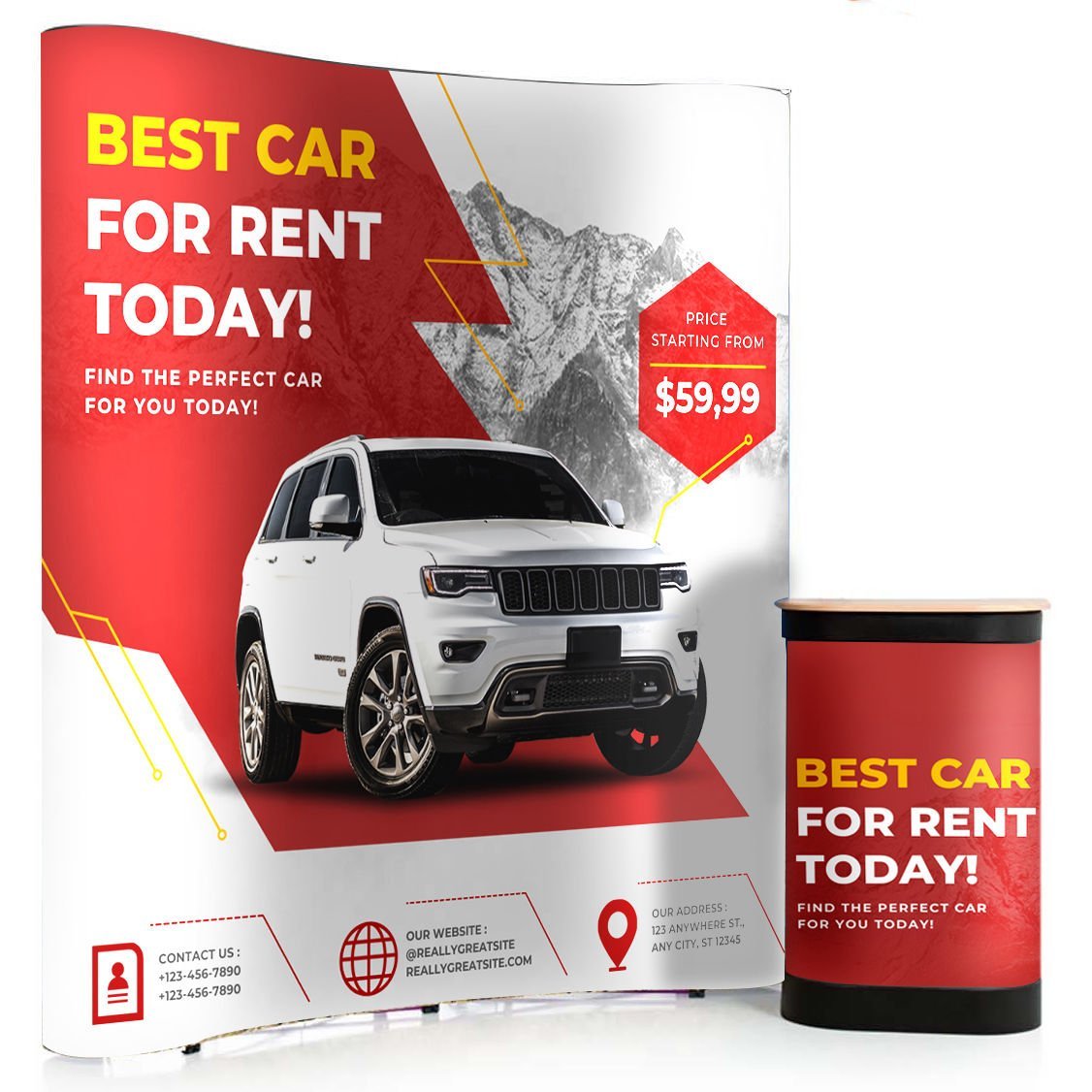 Pop-Up Örümcek Stand 3x2 Panel Oval – Taşınabilir Fuar ve Tanıtım Standı