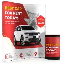 Pop-Up Örümcek Stand 3x2 Panel Oval – Taşınabilir Fuar ve Tanıtım Standı