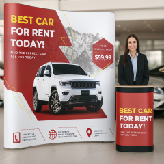 Pop-Up Örümcek Stand 3x2 Panel Oval – Taşınabilir Fuar ve Tanıtım Standı